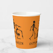 Happy Halloween Black Orange Skeleton Party Pappbecher (Links)