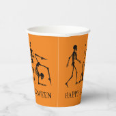 Happy Halloween Black Orange Skeleton Party Pappbecher (Rechts)