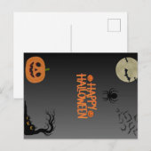 Happy Halloween Black Postkarte (Vorne/Hinten)