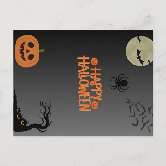 Happy Halloween Black Postkarte (Vorderseite)