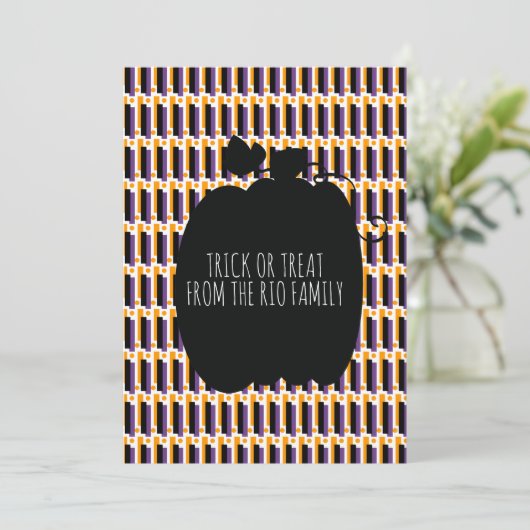 Happy Halloween Black Pumpkin Geometric Pattern (Stehend Vorderseite)