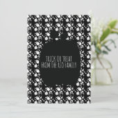 Happy Halloween Black Pumpkin Skull Pattern Card (Stehend Vorderseite)