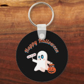 Happy Halloween Black Schlüsselanhänger (Vorderseite)