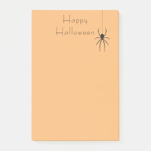 Happy Halloween Black Spider Orange Post-it Notes Klebezettel (Vorderseite)