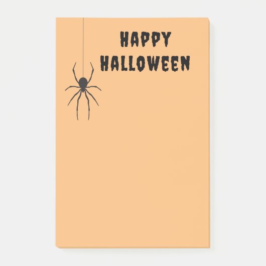 Happy Halloween Black Spider Orange Post-it Notes Klebezettel (Vorderseite)