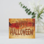 Happy Halloween Blood Stained Wall Postcard Postkarte (Stehend Vorderseite)