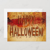 Happy Halloween Blood Stained Wall Postcard Postkarte (Vorne/Hinten)