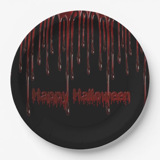 Happy Halloween Blood Tropfens Paper Teller (Vorderseite)