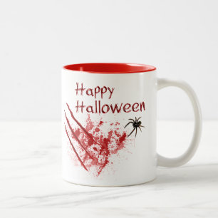 Happy Halloween Bloody Scratches Zweifarbige Tasse