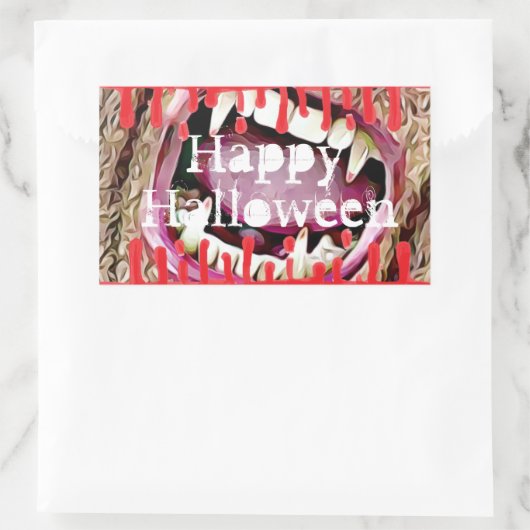 Happy Halloween Bloody Vampire Teeth Stickers (Tasche)