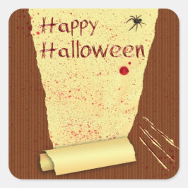 Happy Halloween Bloody Wallpaper Quadratischer Aufkleber