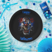 Happy Halloween Blue Eyes Evil Clown Pappteller (Party)