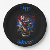 Happy Halloween Blue Eyes Evil Clown Pappteller (Vorderseite)