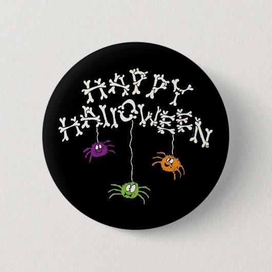 Happy Halloween Bones Button (Vorderseite)