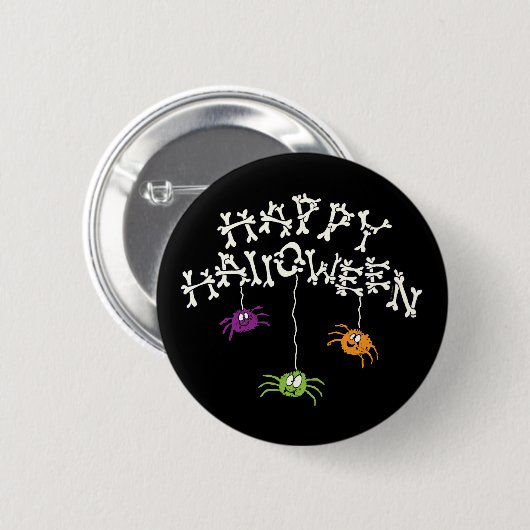 Happy Halloween Bones Button (Vorne & Hinten)