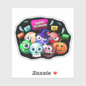 Happy Halloween Boo, 3D Characters Set Aufkleber (Blatt)
