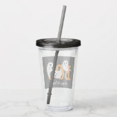 Happy Halloween Boo Ghosts Black Acryltrinkbecher (Rückseite)