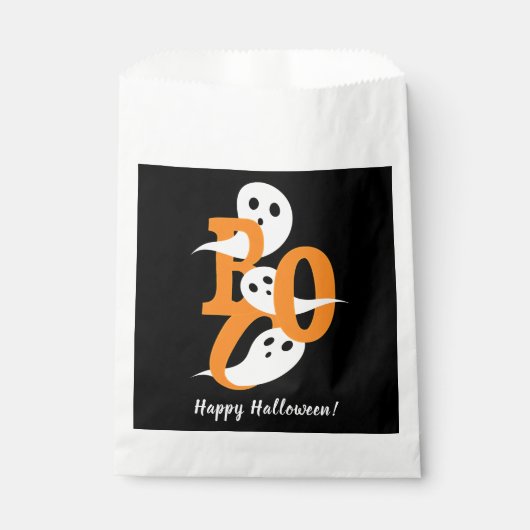 Happy Halloween Boo Ghosts Black Geschenktütchen (Vorderseite)