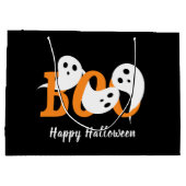 Happy Halloween Boo Ghosts Black Große Geschenktüte (Rückseite)