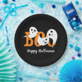 Happy Halloween Boo Ghosts Black Pappteller (Party)