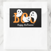 Happy Halloween Boo Ghosts Black Rechteckiger Aufkleber (Tasche)
