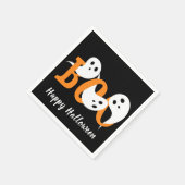 Happy Halloween Boo Ghosts Black Serviette (Ecke)