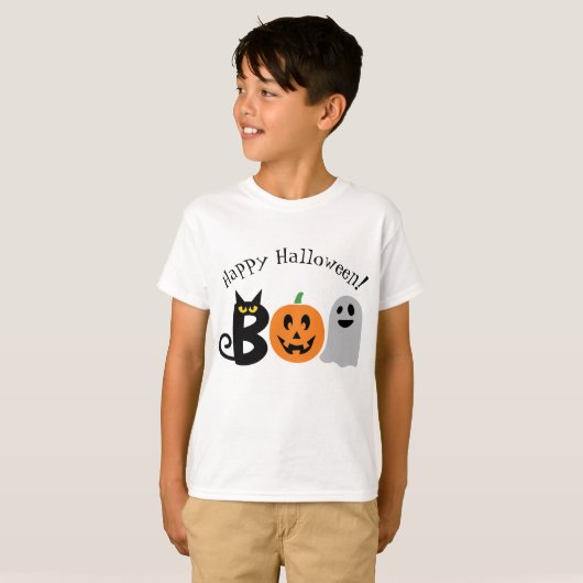 Happy Halloween Boo Kids' Shirt (Vorne ganz)