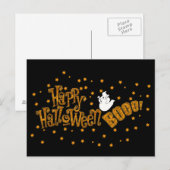 Happy Halloween Boo Postkarte (Vorne/Hinten)