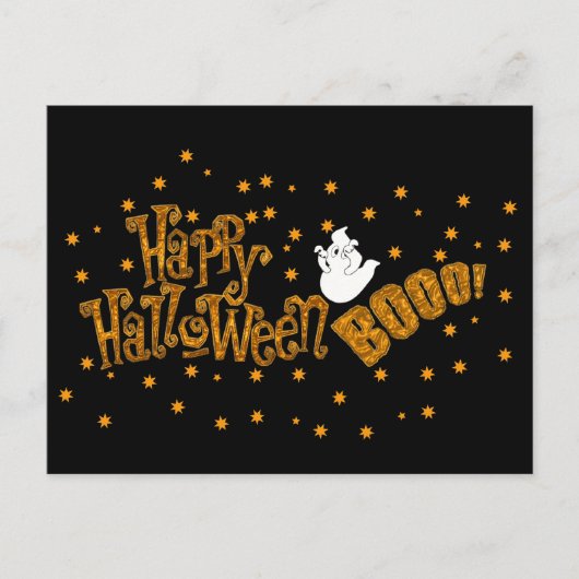 Happy Halloween Boo Postkarte (Vorderseite)