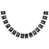 HAPPY HALLOWEEN BOO SCHWARZ UND WEISS WIMPELKETTE (Alle)