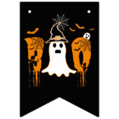 HAPPY HALLOWEEN BOO SCHWARZ UND WEISS WIMPELKETTE (Erste Fahne)
