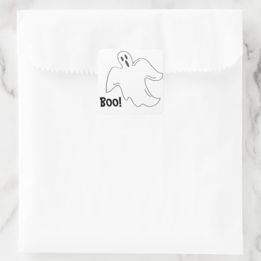 Happy Halloween Boo Spooky Ghost Spuk House Quadratischer Aufkleber (Tasche)