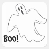 Happy Halloween Boo Spooky Ghost Spuk House Quadratischer Aufkleber (Vorderseite)