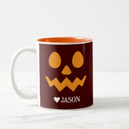 Happy Halloween boo spooky Kürbis Gesicht Zweifarbige Tasse