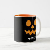 Happy Halloween boo spooky Kürbis Gesicht Zweifarbige Tasse (VorderseiteRechts)