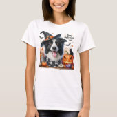 Happy Halloween Border Collie Dog Liebhaber T-Shirt (Vorderseite)