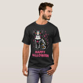 Happy Halloween Boston Terrier Dog Brustkrebs T-Shirt (Vorne ganz)