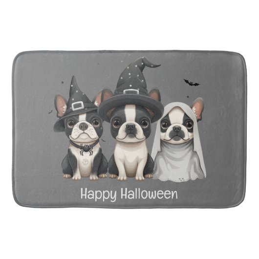 Happy Halloween Boston Terrier Dogs Badematte (Vorderseite)
