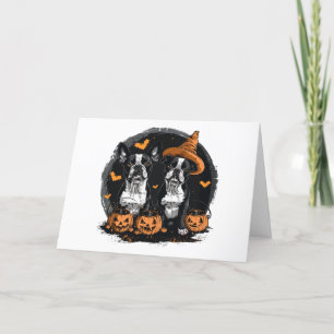 Happy Halloween Boston Terrier Dogs Feiertagskarte
