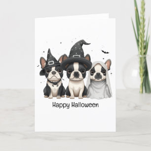 Happy Halloween Boston Terrier Dogs Feiertagskarte