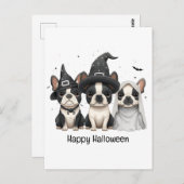 Happy Halloween Boston Terrier Dogs Postkarte (Vorne/Hinten)