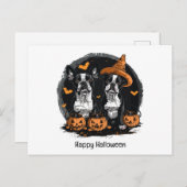 Happy Halloween Boston Terrier Dogs Postkarte (Vorne/Hinten)