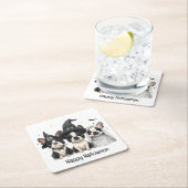 Happy Halloween Boston Terrier Dogs Rechteckiger Pappuntersetzer (Vor Ort)