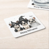 Happy Halloween Boston Terrier Dogs Rechteckiger Pappuntersetzer (angewinkelt)