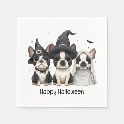 Happy Halloween Boston Terrier Dogs Serviette (Vorderseite)