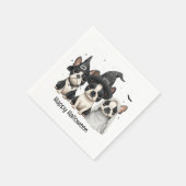 Happy Halloween Boston Terrier Dogs Serviette (Ecke)