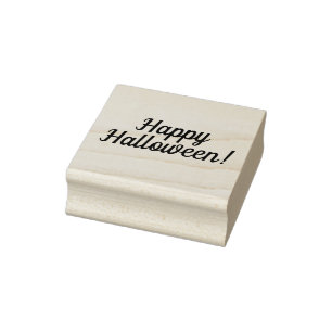 Happy Halloween-Briefmarke aus Holzblock Gummistempel