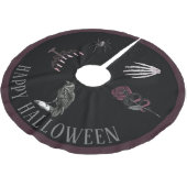 Happy Halloween Brushed Polyester Tree Skirt Polyester Weihnachtsbaumdecke (Schrägansicht)