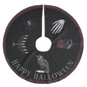 Happy Halloween Brushed Polyester Tree Skirt Polyester Weihnachtsbaumdecke (Vorderseite)