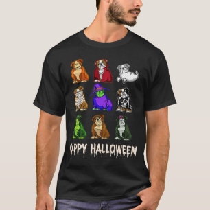 Happy Halloween Bulldog Hund Hexenhund Mummy Hallo T-Shirt